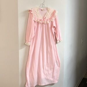 Lauren Rogers Collection Soft Pink Ruffle Flannel Nightgown 1X/16-18